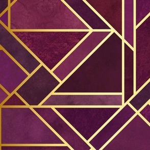 art deco wallpaper-maroon with gold - medium