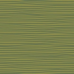 Linen-look pencil stripes dark green on olive