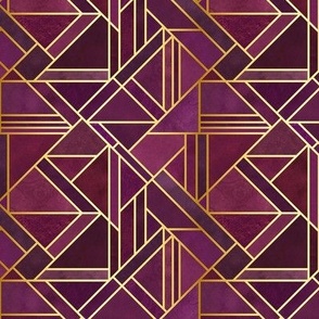 art deco wallpaper-maroon with gold small