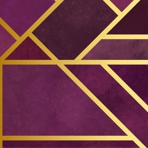 art deco wallpaper - maroon with gold - jumbo