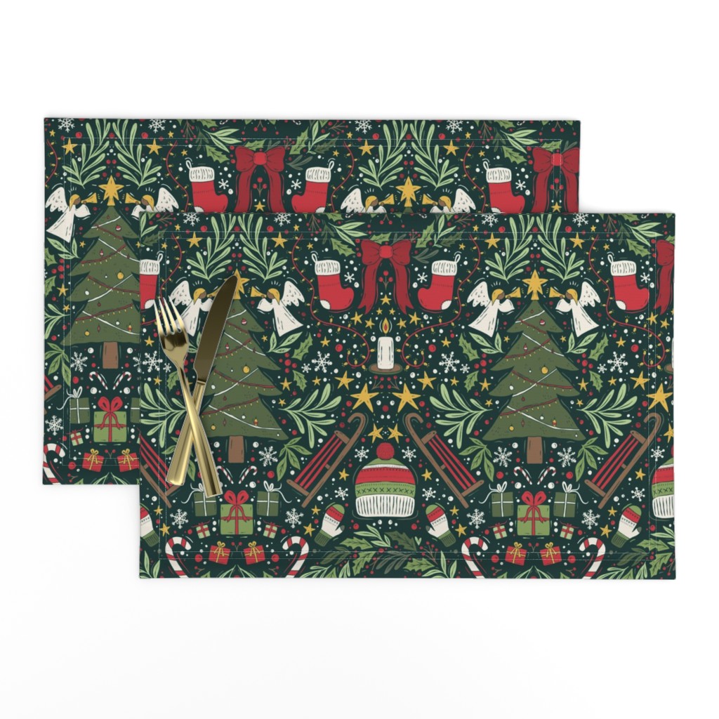 Maximalist Christmas - dark green - medium