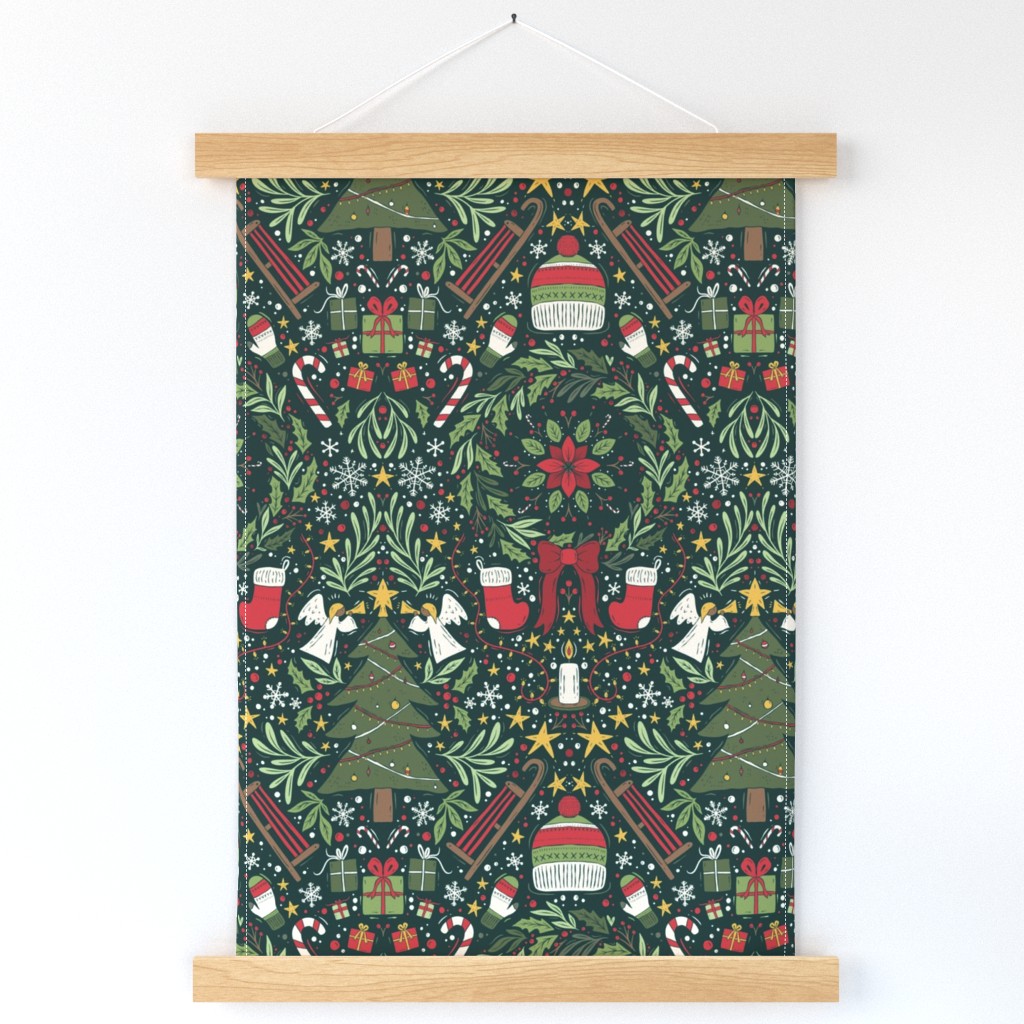 Maximalist Christmas - dark green - medium