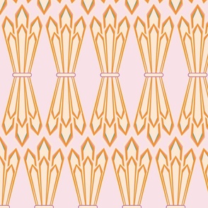 Art deco fan pink orange pattern