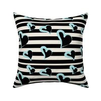 Black and Blue Striped Heart-skips a beat!