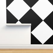 Wonderland Chessboard ~ Check ~ Black and White ~ 4inch squares