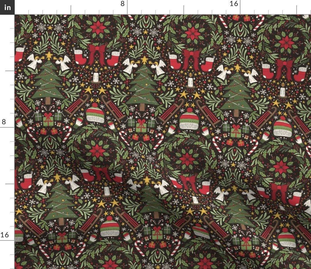 Maximalist Christmas - rustic brown - small