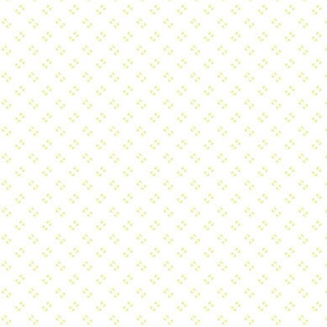 Simple speckles in pale yellow on white