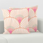 Art Deco Peacock Feather Fan Scallop pink XL 12 wallpaper scale by Pippa Shaw