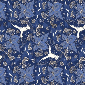 California Tropical Birds & Botanicals - Blue