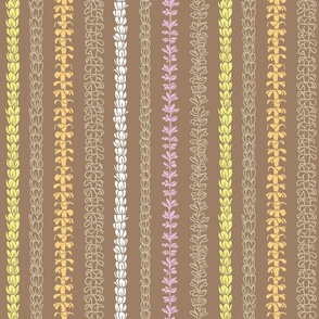 Colored lei on Brown