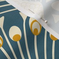 art deco peacock wallpaper Classic blue and gold Large