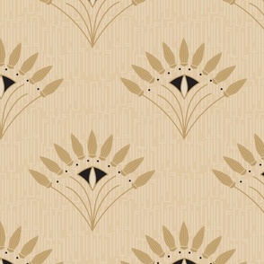 Neutral creamy beige fan art deco