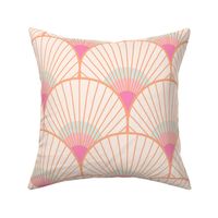 Art Deco Peacock Feather Fan Scallop pink 8 wallpaper scale by Pippa Shaw