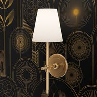 Art Deco Flower Cloches Metallic Gold Floral Wallpaper - Half-Drop