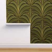 Art Deco Leaves in Gold - Extra Large