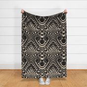 Deco Sunrise - 24" extra large - black and cream