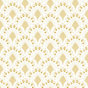 art deco peacock wallpaper neutral golden M