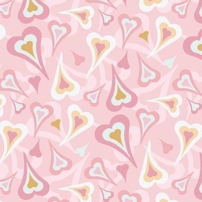 Retro hearts candy pink by Jac Slade