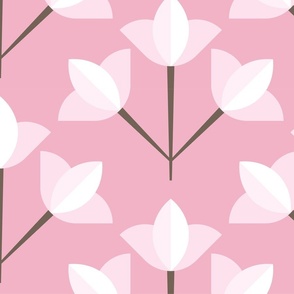 Stylised Pink and White Magnolias – 12"