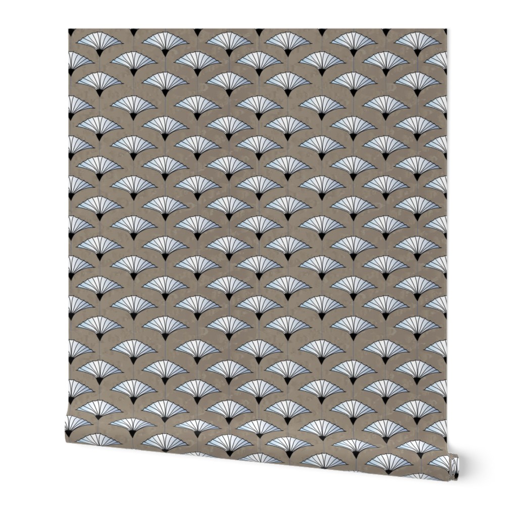 Wallpaper with 1920's Twist on Taupe