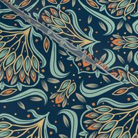 Birds Feather - Art Deco - Bright Colourful 