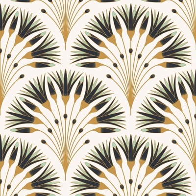 Art Deco Flower Fabric, Wallpaper and Home Decor | Spoonflower