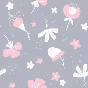 Flowers in Pink and White