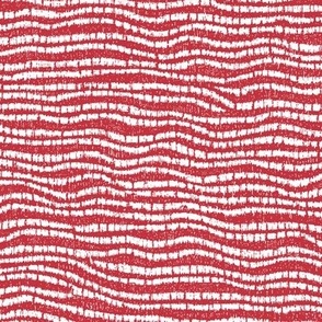 Japanese Inspired Stitched Waves Furoshiki (crimson) Small Scale - Japanese Gift Wrap