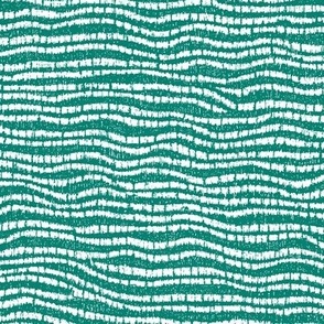 Japanese Inspired Stitched Waves Furoshiki (turquoise) Small Scale - Japanese Gift Wrap