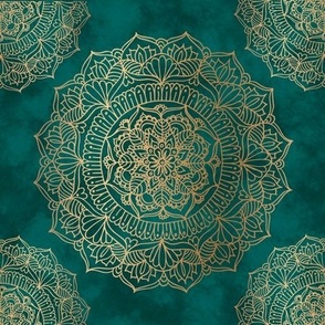 Emerald Green Mandala Pattern