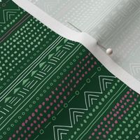 Christmas Mudcloth - linnen cotton plaid neutral Scandinavian style winter seasonal design pink green SMALL