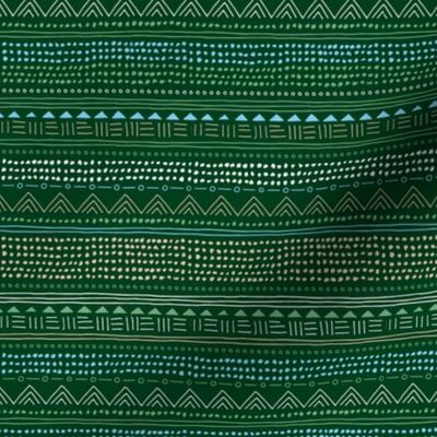 Christmas Mudcloth - linnen cotton plaid neutral Scandinavian style winter seasonal design blue green SMALL