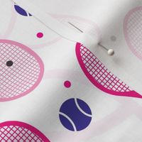 Pink tennis with purple ball
