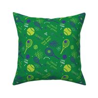 Tennis pattern green and purple