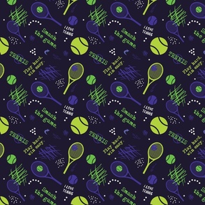 Tennis pattern green and purple-dark