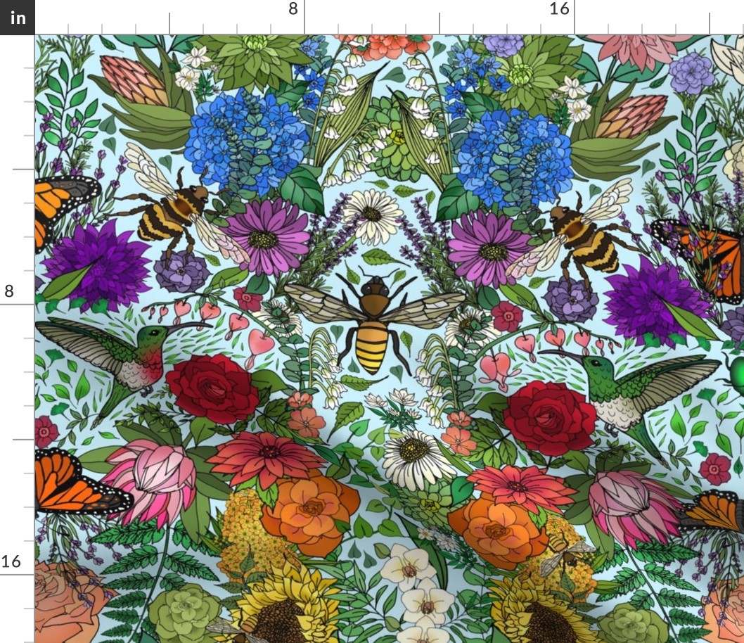 Botanical Blooms, Birds, Butterflies, Bees and Beetles (large scale)  