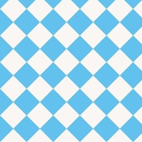 Diagonal Checkerboard | Blue Sm.