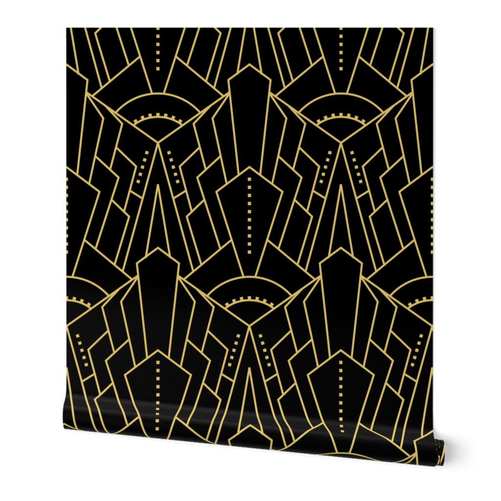 Art deco gold and black