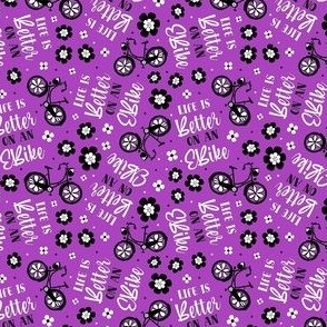 Small Scale Life Is Better on an EBike Ecycling Bicycle Floral on Purple