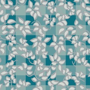 Wide Trellis with Leaves Coordinating Print