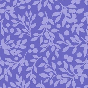 Leaves and Berries in Lilac Purple by Angel Gerardo