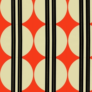Bauhaus 1920’s Tangerine and cream Wallpaper