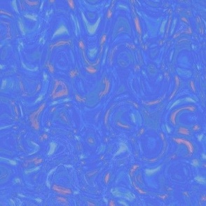 Cloudy Waves and Dots (Blue)