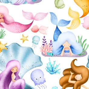 Watercolor Mermaid Paradise 