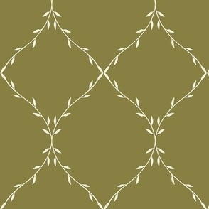 Twisting Vine Trellis_Large Olive Cream 