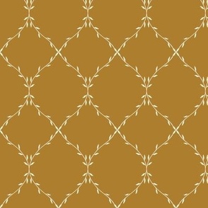 Twisting Vine Trellis_Small Brown Cream 