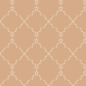 Twisting Vine Trellis_Small Taupe Cream