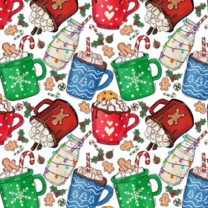 Christmas Cocoa Mugs - small (Design 1)