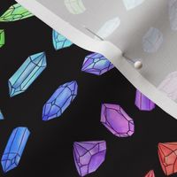 Gemstone Stripe Pastel Crystals on Black Background
