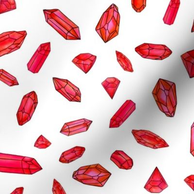 Red Scattered Gemstone Crystals